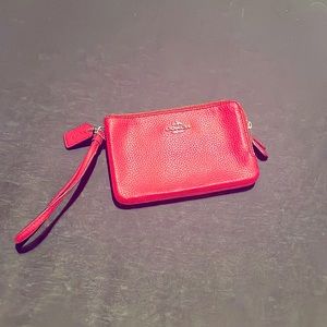 Coach Pebble Pink Wristlet